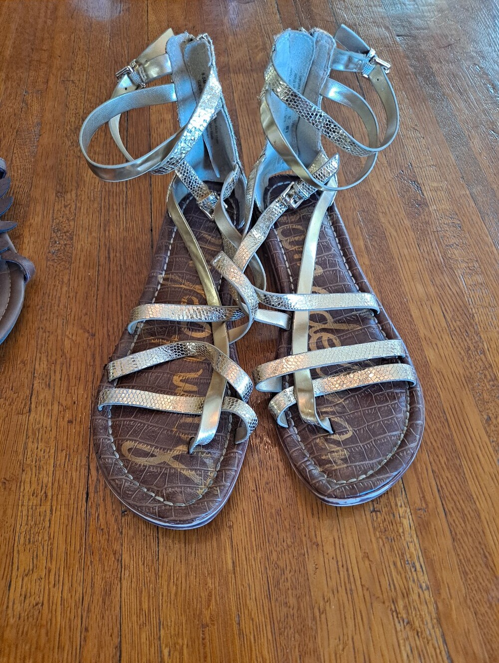 Sam Edelmam Metallic Strappy Gladiator Sandals - Women's Silver